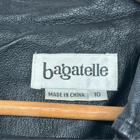 Bagatelle Vintage Y2K Women's Black Leather longline  Jacket Size 10 - Picture 12 of 12